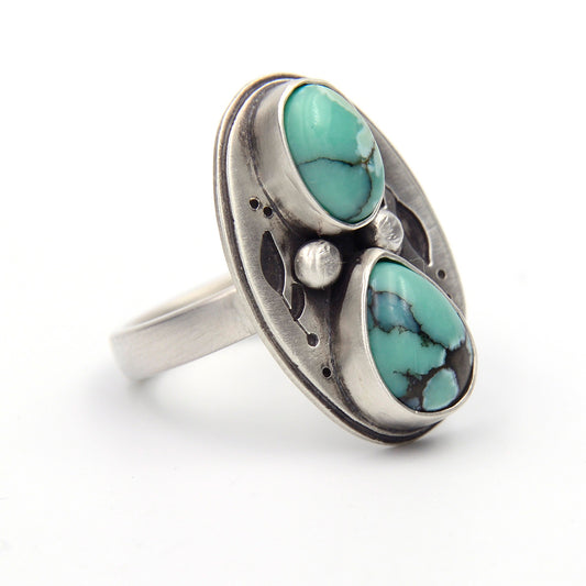 Variscite Pothos Leaves Ring