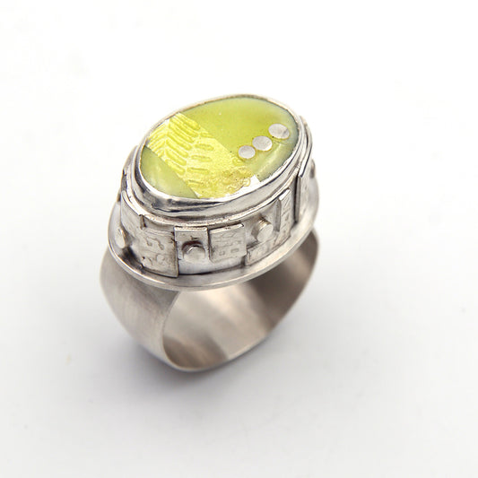 Enamel 'Cornerstone' Ring