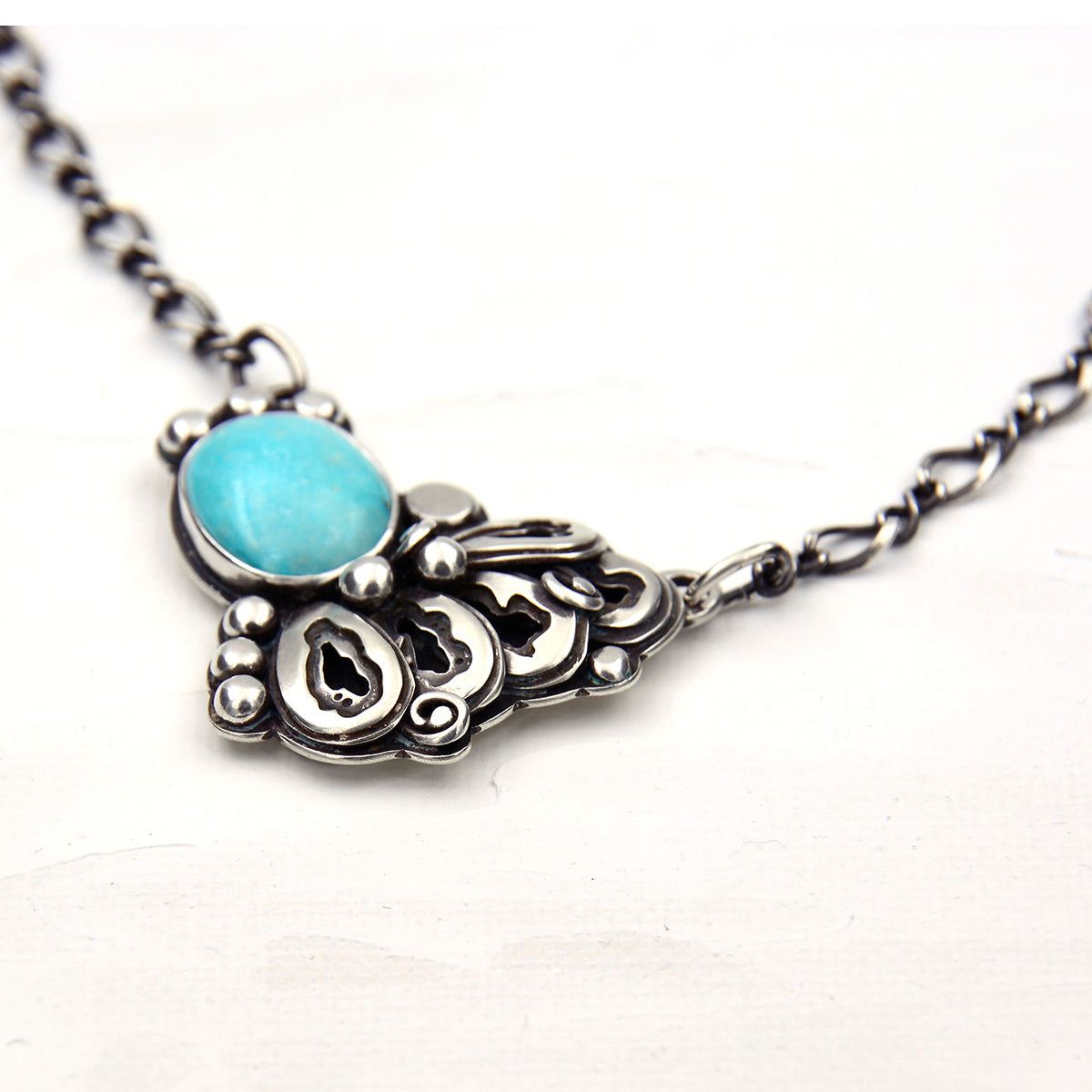 Wings of the Morning: Turquoise and Sterling Silver Necklace