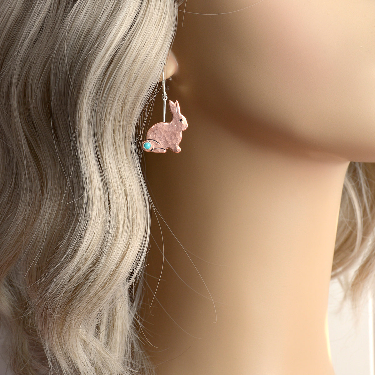 Copper Easter Bunny Earrings
