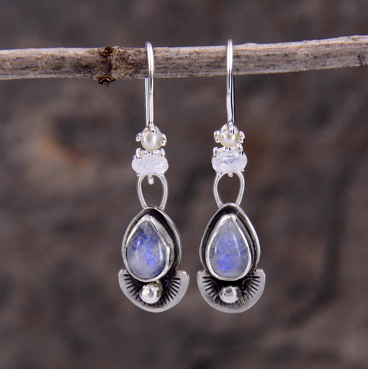 Trail Blaze: Moonstone Teardrop Earrings