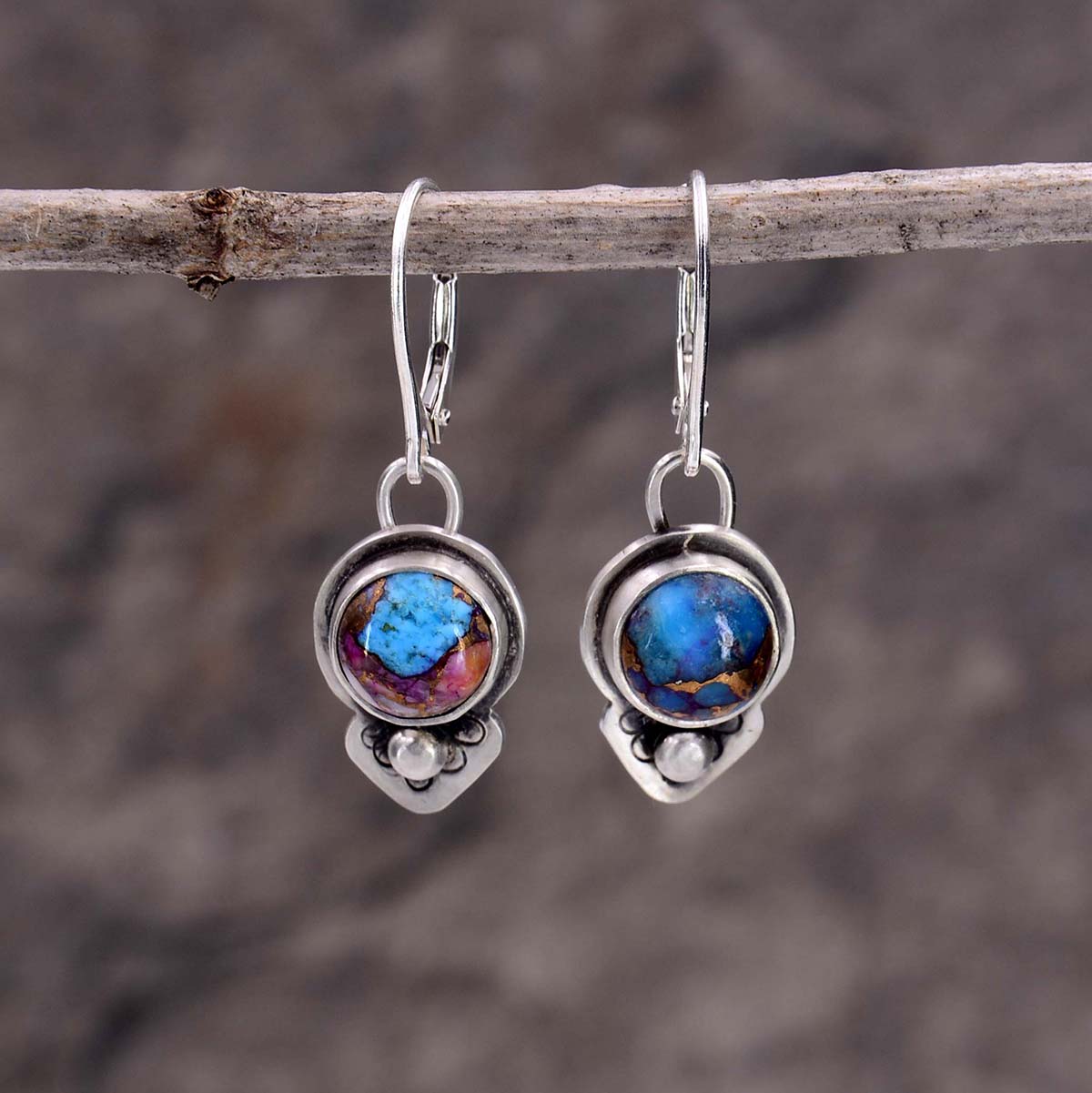 Trail Blaze: Turquoise & Spiny Oyster Earrings