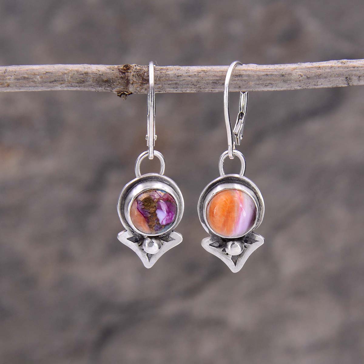 Trail Blaze: Magenta Spiny Oyster Earrings