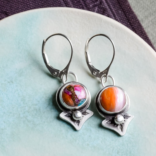 Trail Blaze: Magenta Spiny Oyster Earrings