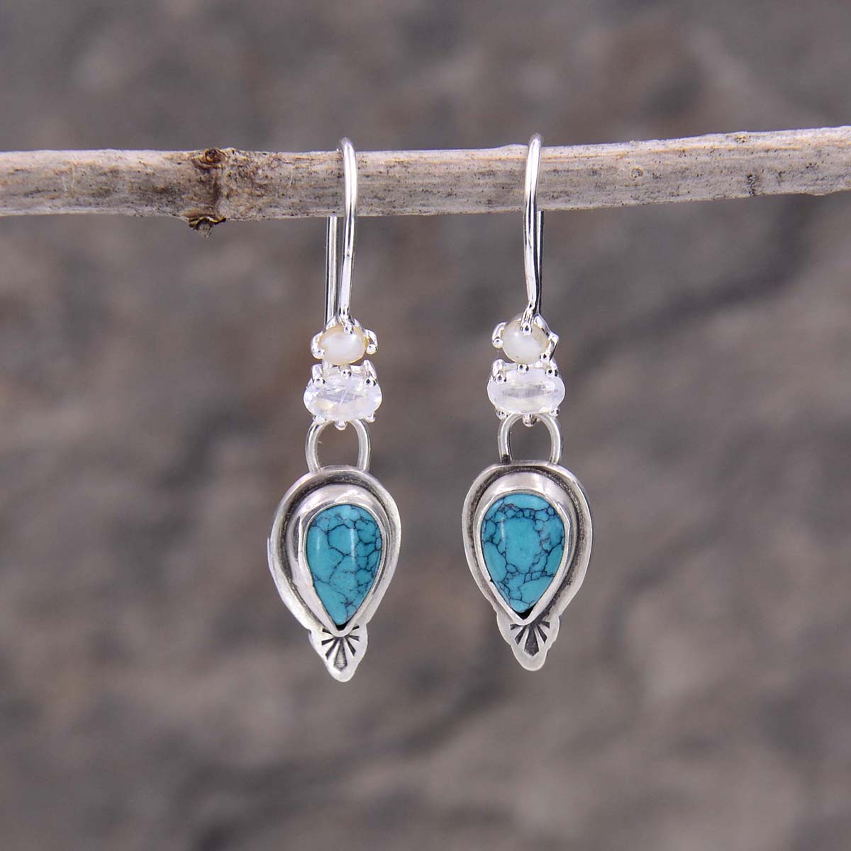 Trail Blaze: Turquoise Shield Earrings