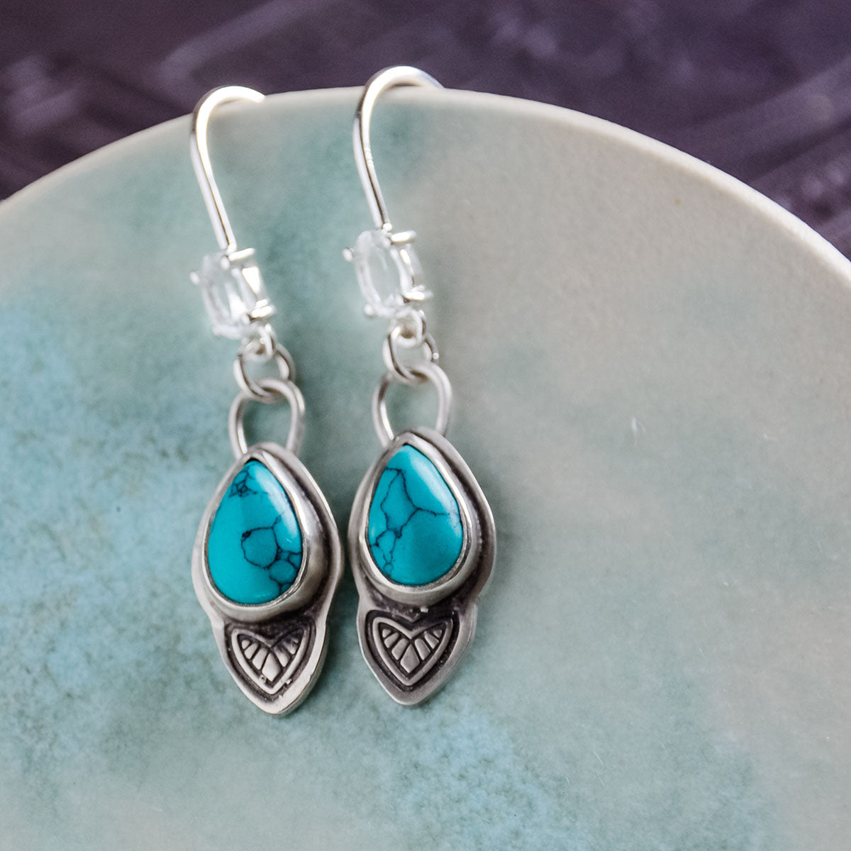 Trail Blaze: Turquoise Teardrop Earrings