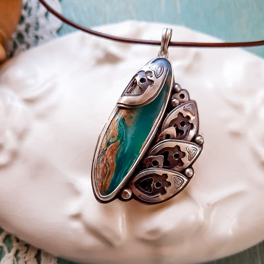 Heart Within - Peruvian Opals & Sterling Silver Necklace - Faith Collection