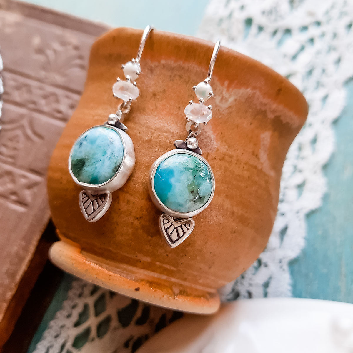 Heart Within - Peruvian Opals & Sterling Silver Earrings - Faith Collection