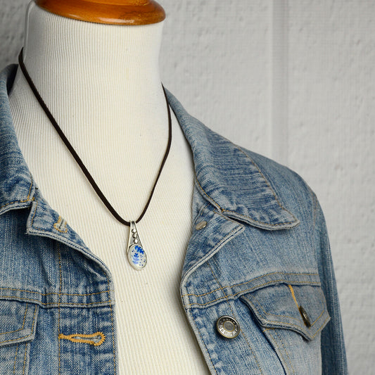 Fern Leaves Enamel Pendant