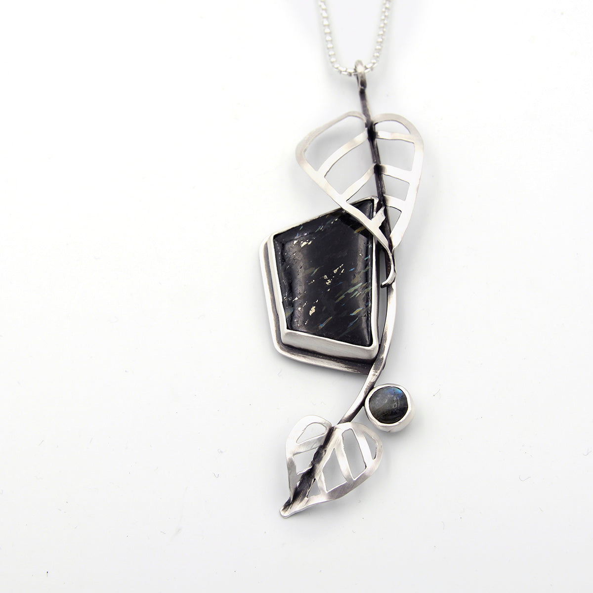 Nuummite Leaves Pendant