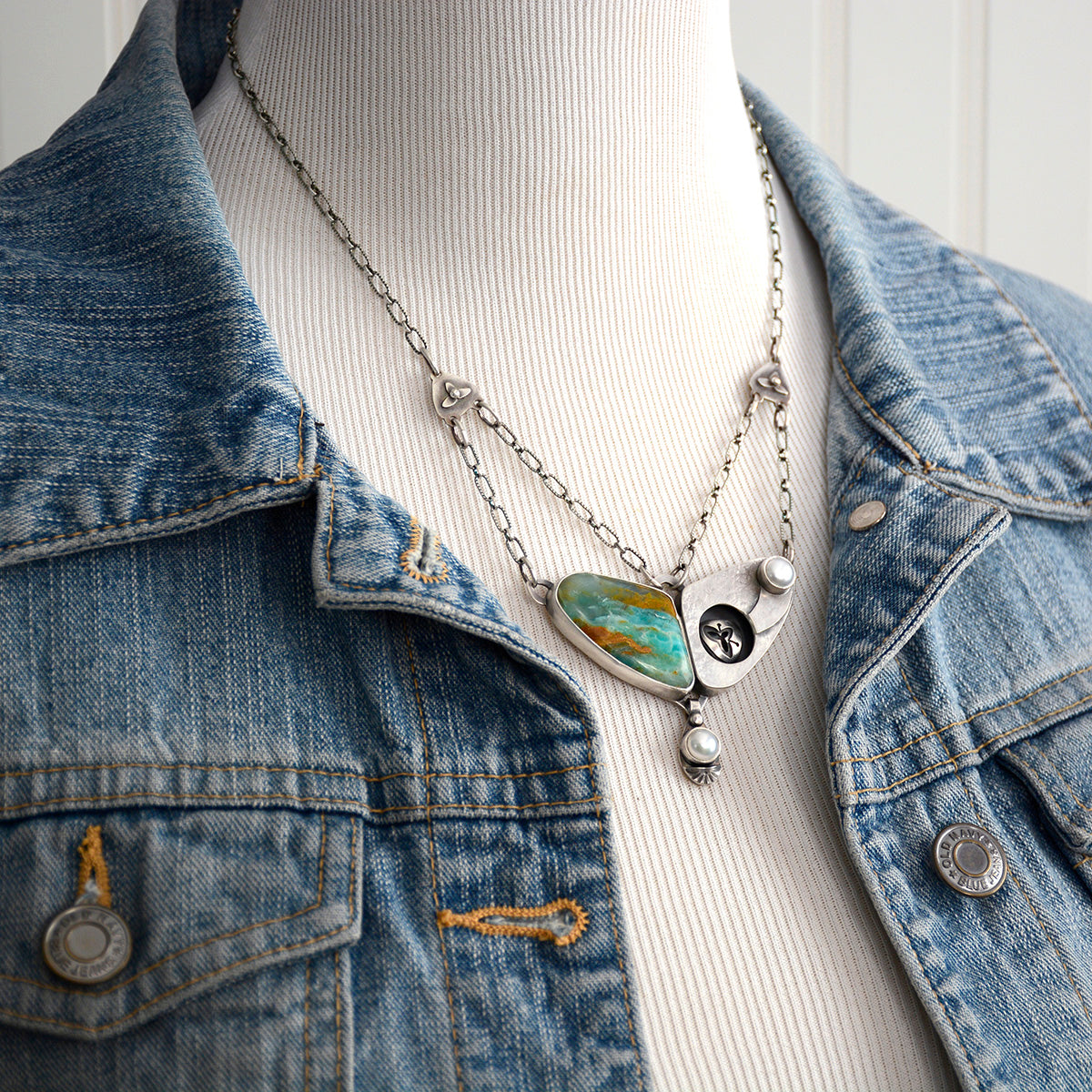 Potential - Peruvian Opals & Sterling Silver Necklace - Faith Collection