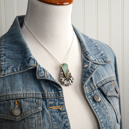 Together - Peruvian Opals & Sterling Silver Pendant Brooch - Faith Collection