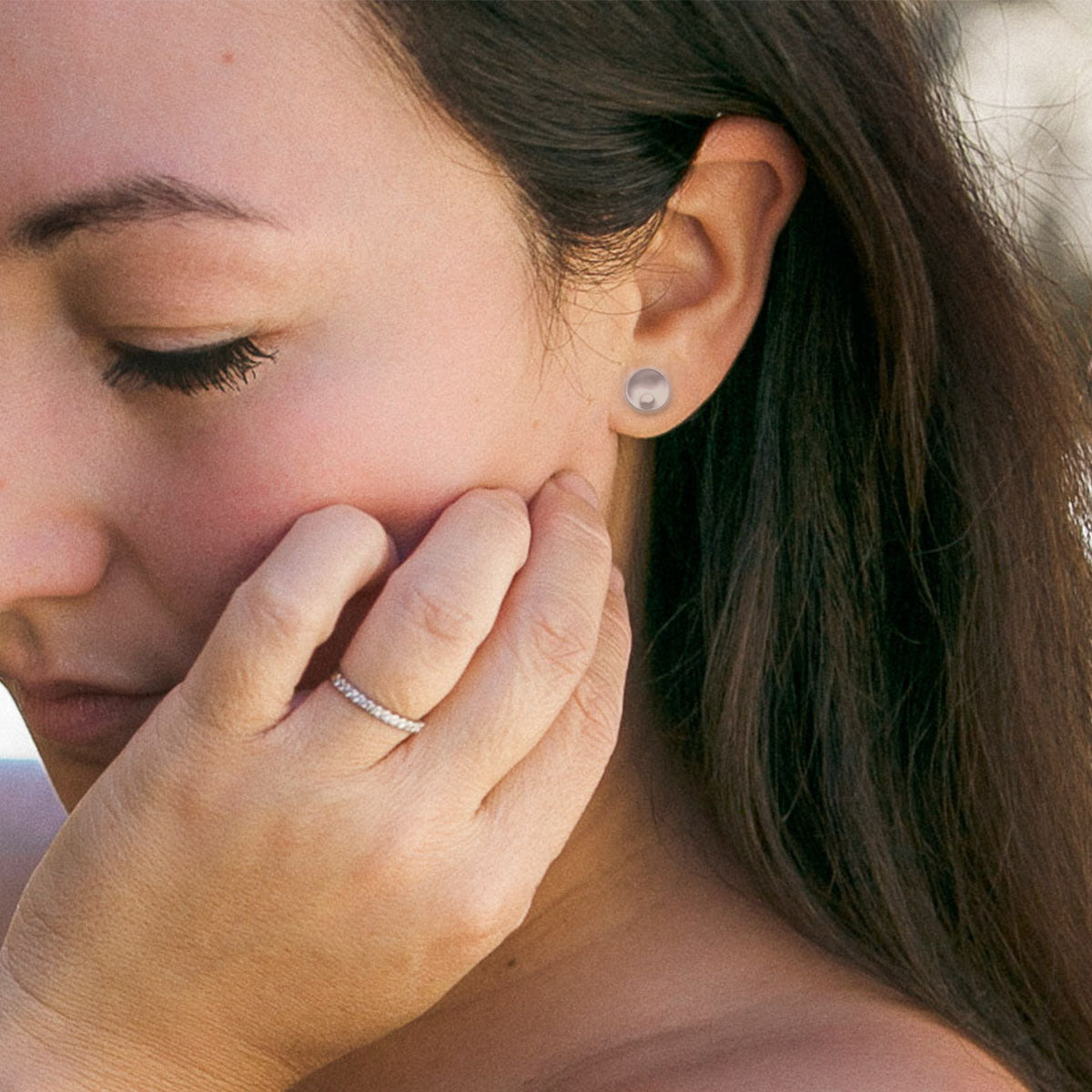 Silver Pod Stud Earrings