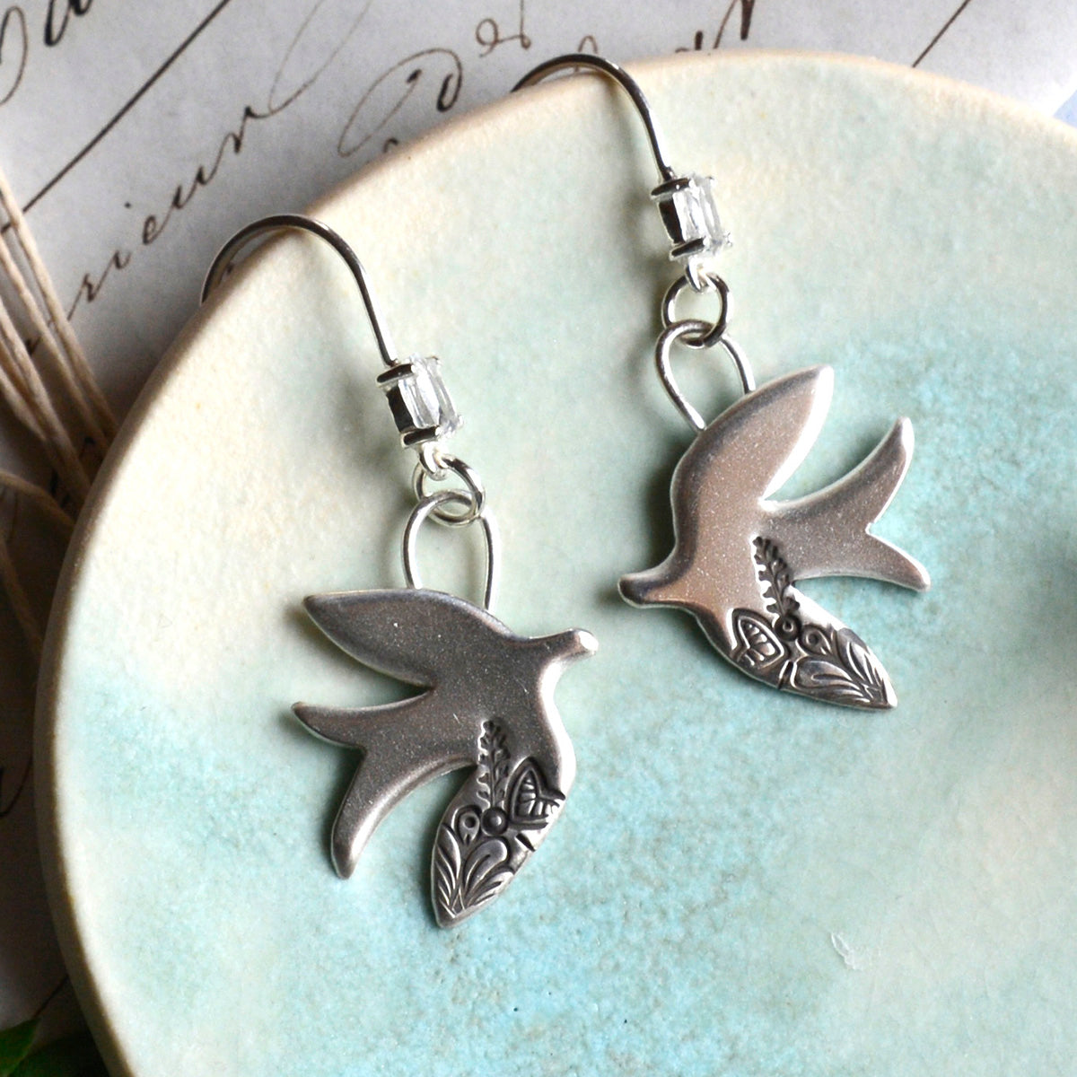 Bird Songs - Swallows with White Topaz
