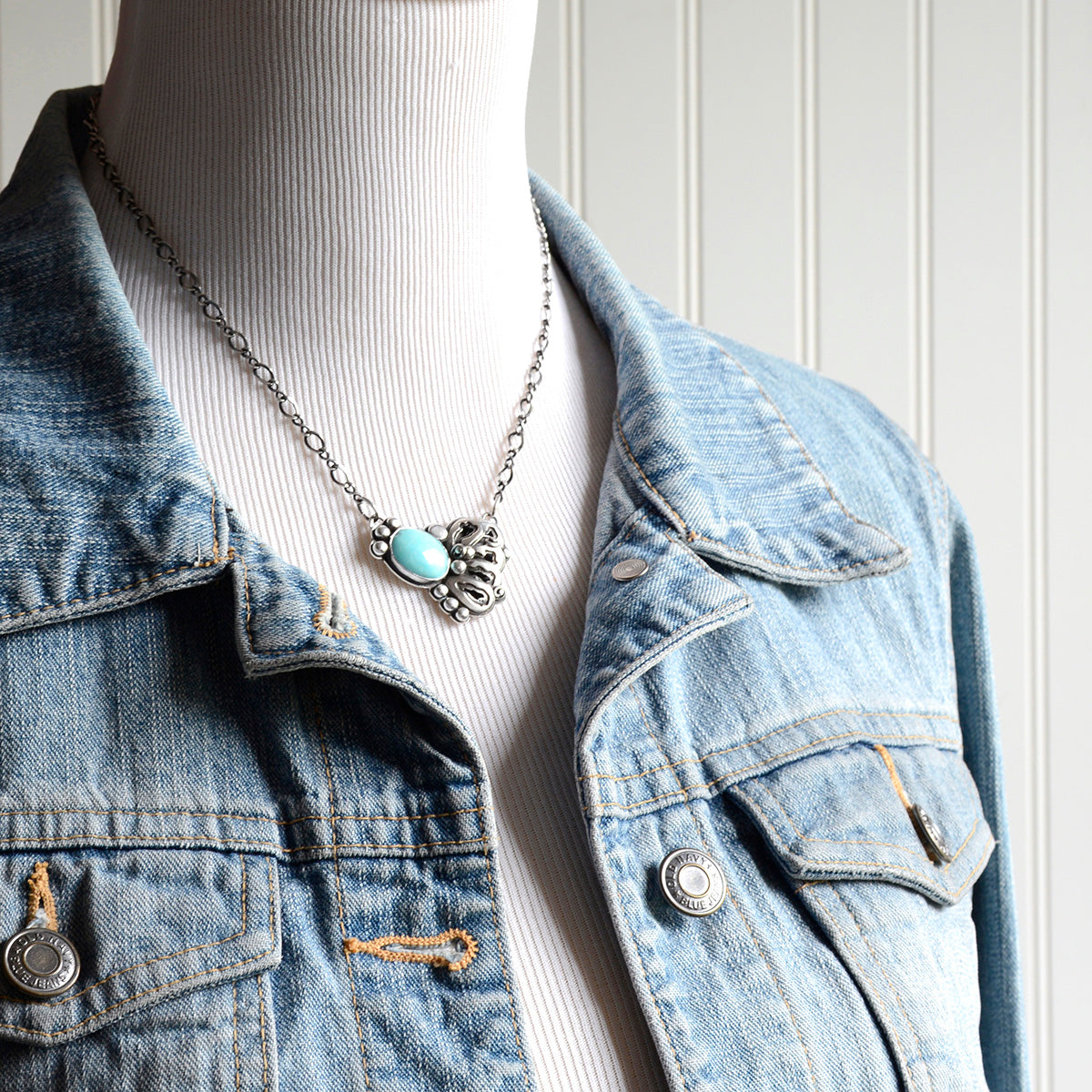 Wings of the Morning: Turquoise and Sterling Silver Necklace