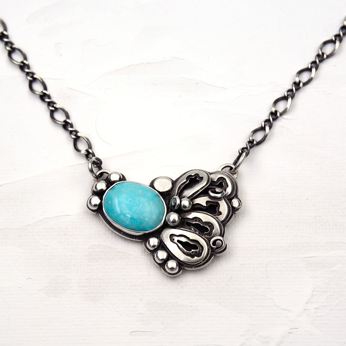 Wings of the Morning: Turquoise and Sterling Silver Necklace