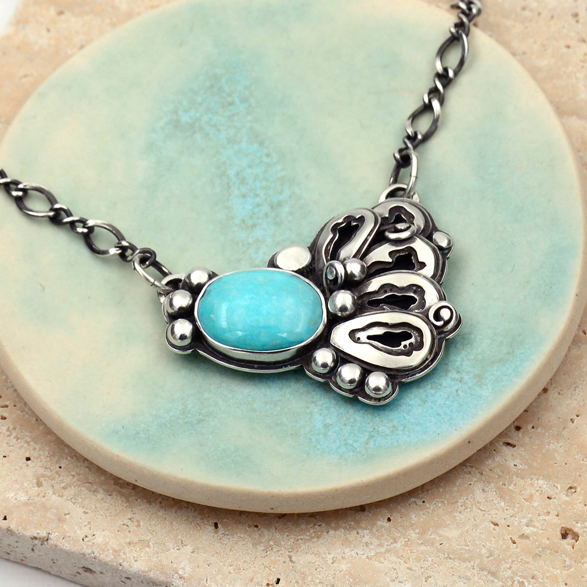 Wings of the Morning: Turquoise and Sterling Silver Necklace
