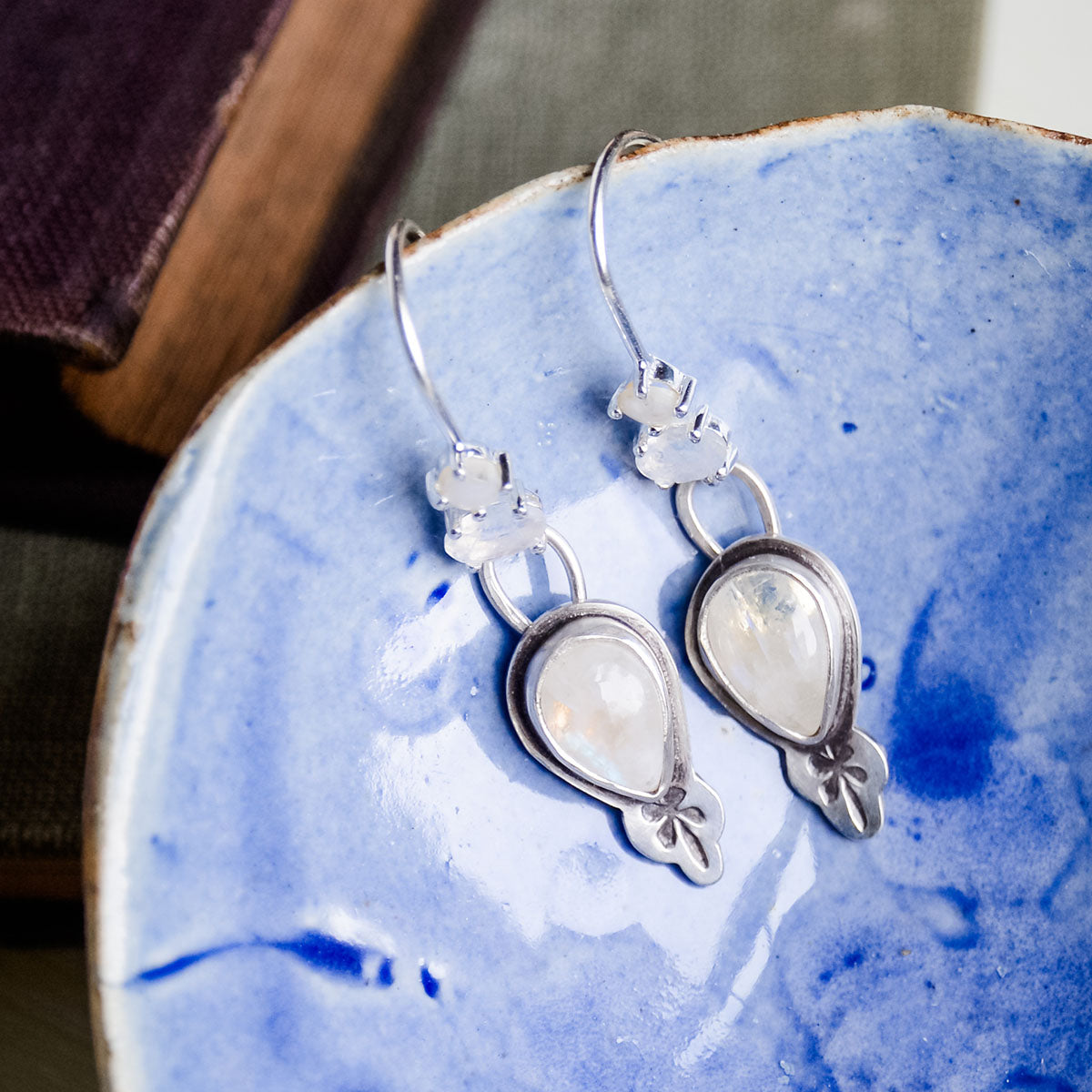 Trail Blaze: Moonstone Shield Earrings