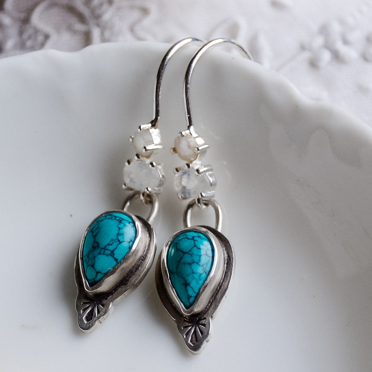 Trail Blaze: Turquoise Shield Earrings