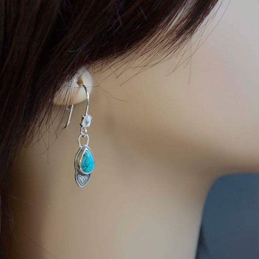 Trail Blaze: Turquoise Teardrop Earrings