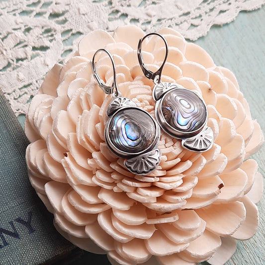 Paua Shell Sterling Silver Earrings