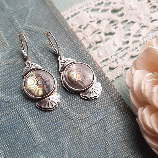 Paua Shell Sterling Silver Earrings