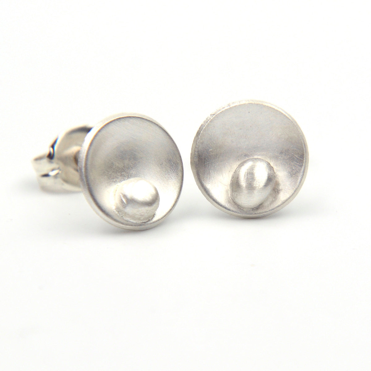 Silver Pod Stud Earrings