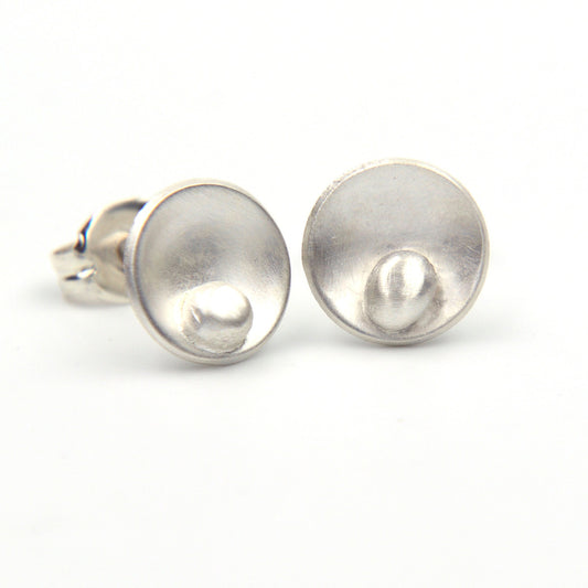 Silver Pod Stud Earrings