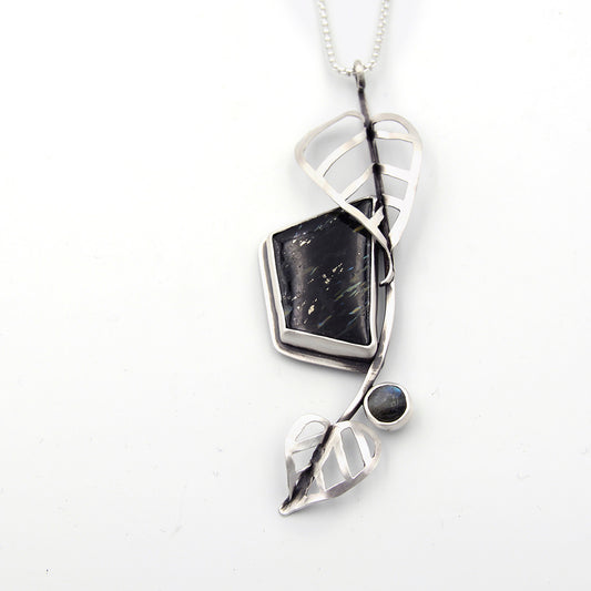 Nuummite Leaves Pendant