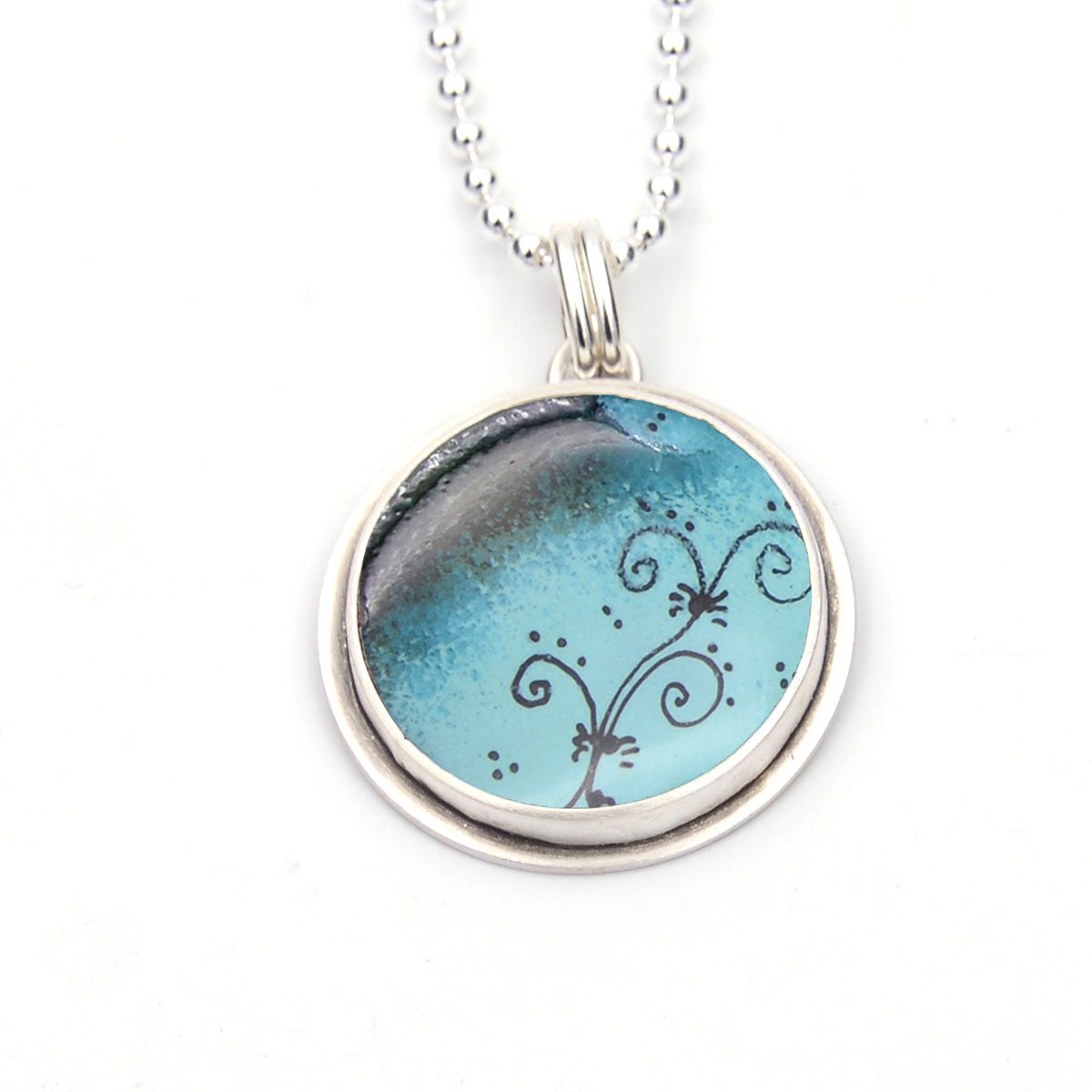 Botanical Sketch Circle Pendant